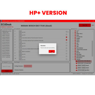 ECUDesk HP+ Version Stage1 EGR SCR (AdBlue) NOx CAT SAP EVAP Flaps DTC IMMO Speed Limit OFF
